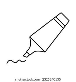 highlighter icon over white background, line style, vector illustration