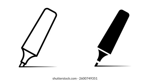 Highlighter icon set. Flat illustration of icons on a white background