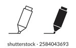 Highlighter icon set in thin line. vector illustrations for web