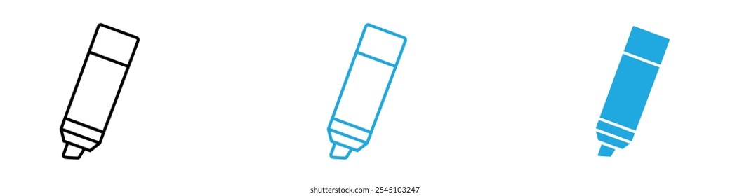 Highlighter Icon Set Ilustración vectorial en negro