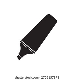 Diseño de ilustración plana de Vector de silueta de icono de resaltador sobre fondo blanco