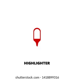 highlighter icon. highlighter vector design. sign design. red color