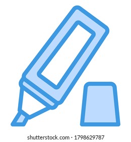 Icono de resaltado en azul para cualquier proyecto, uso para la presentación de aplicaciones móviles del sitio web