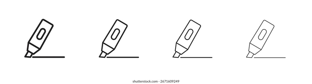 Highlighter icon vector illustration, line design icon. Editable strokes.