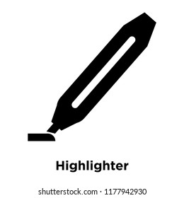 Highlighter icon vector isolated on white background, logo concept of Highlighter sign on transparent background, filled black symbol