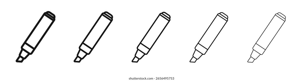 Markierungssymbol, Vektorkontursatz-Illustrationszeichen