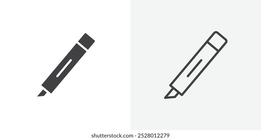 Conjunto de iconos de Vector de resaltador en color blanco y negro.