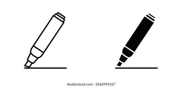 Highlighter icons in outline and fill. vector illustration for ui.
