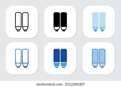 Highlighter icons with various design styles