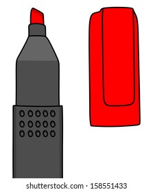 Highlighter isolated on white background, vector illustration 