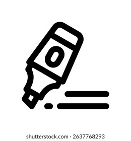 highlighter line icon. Clean and minimalist vector icon for websites, mobile apps, presentations, and logos. Fully scalable and customizable for any project.