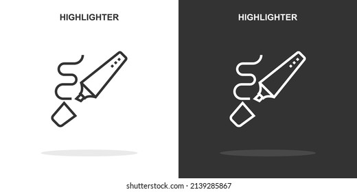 highlighter line icon. Simple outline style.highlighter linear sign. Vector illustration isolated on white background. Editable stroke EPS 10