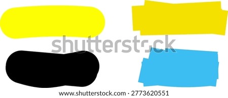 Highlighter line marker strokes lines. Hand drawn highlight set, marker lines. Marker pen highlight strokes.