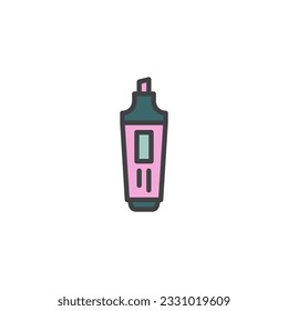 Highlighter marker filled outline icon, line vector sign, linear colorful pictogram isolated on white. Symbol, logo illustration. Vector graphics