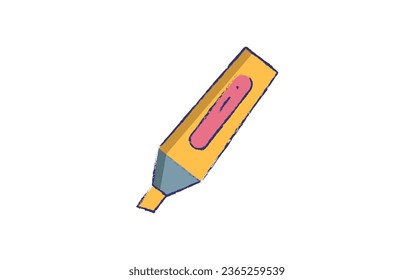 Highlighter marker hand drawn illustration