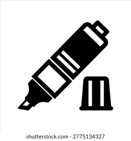 Highlighter marker pen tool vector icon with highlighter stationery education illustration business creative