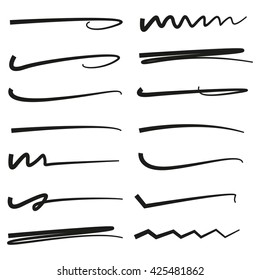 highlighter marker strokes for text accentuation