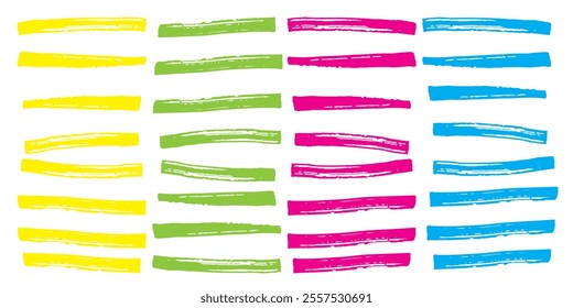 Highlighter markers vector highlighting highlight illustration set of marked lines  isolated on white background