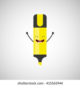 highlighter pen character design 