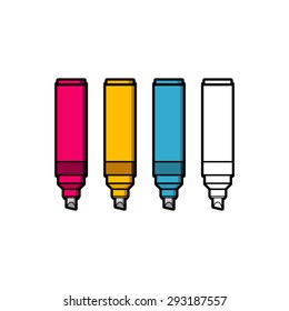 highlighter pen drawing in vector graphic