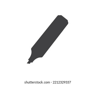 Highlighter pen glyph, marker logo design. Bold marker vector design and illustration.
