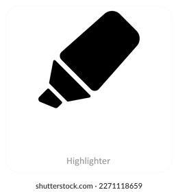 highlighter and pen icon concept