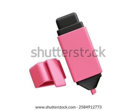 Highlighter pen icon rendering illustration 3d.