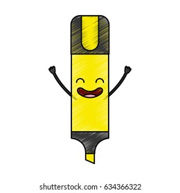 highlighter pen kawaii character