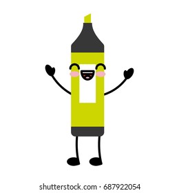 highlighter pen kawaii character