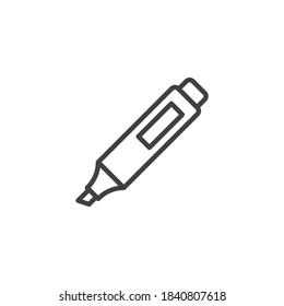 Highlighter pen line icon. linear style sign for mobile concept and web design. Highlighter marker outline vector icon. Symbol, logo illustration. Vector graphics