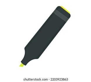 Highlighter pen marker set, school tool, office supplies logo design. Highlighter pen glyph icon, flat sign for mobile concept and web design vector design and illustration.
