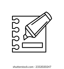 Resaltar notas de la pluma Estilo de esquema de diseño de iconos