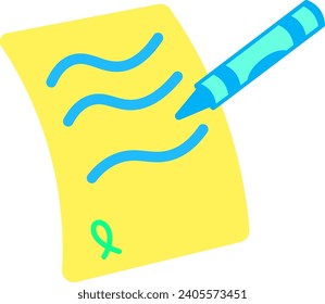 Highlighter Pen On Paper Vector Illustration
