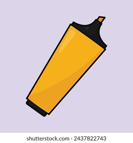 Highlighter Pen Vector Illustration Icon School Office Stationery Important Highlighter Vector