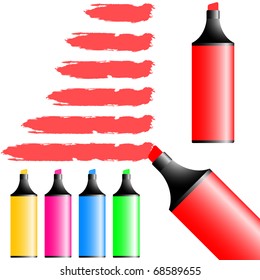 Highlighter pens. Vector illustration.
