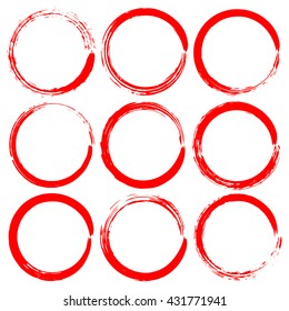 Highlighter Red Hand Lettering Marker. Circle Elements, Underlines, Check, Important Information. Vector Illustration