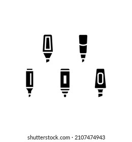 Highlighter set icon isolated on white background