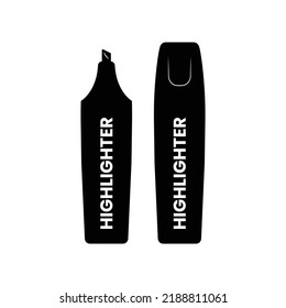 Highlighter Silhouette. Black and White Icon Design Elements on Isolated White Background