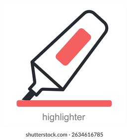highlighter vector icon concept design