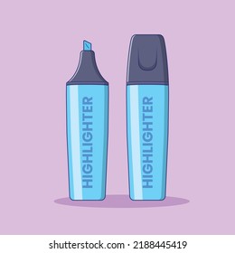 Highlighter Vector Icon Illustration. Stationery Vector. Flat Cartoon Style Suitable for Web Landing Page, Banner, Flyer, Sticker, Wallpaper, Background