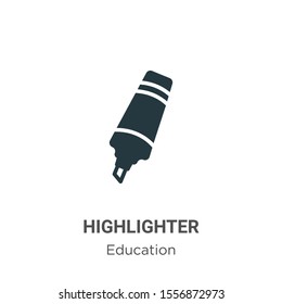 Highlighter vector icon on white background. Flat vector highlighter icon symbol sign from modern education collection for mobile concept and web apps design.