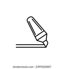 Highlighter vector icon. Project underliner in black and white color. Suitable for apps and websites UI designs.