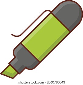 highlighter Vector illustration on a transparent background. Premium quality symbols. Vector Line Flat color  icon for concept and graphic design.