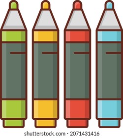 highlighter Vector illustration on a transparent background. Premium quality symbols. Vector Line Flat color  icon for concept and graphic design.