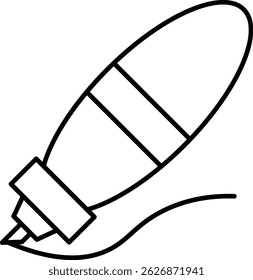 Highlighter Vector Line Icon Design