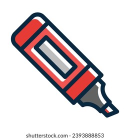 Highlighter Vector Thick Line Filled Dark Colors Icons For Personal And Commercial Use.

