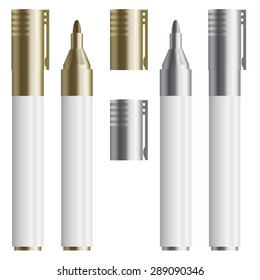 Highlighters opened + closed - gold / silver