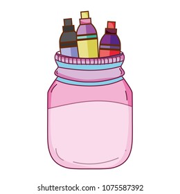 highlighters pens inside crystal bottle object