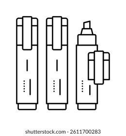 highlighters stationery line icon vector. highlighters stationery sign. isolated contour symbol black illustration