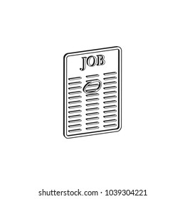 highlighting the appropriate job in the ad icon. Detailed icon of head hunting and employee icon. Premium quality graphic design. One of the collection icon for websites on white background